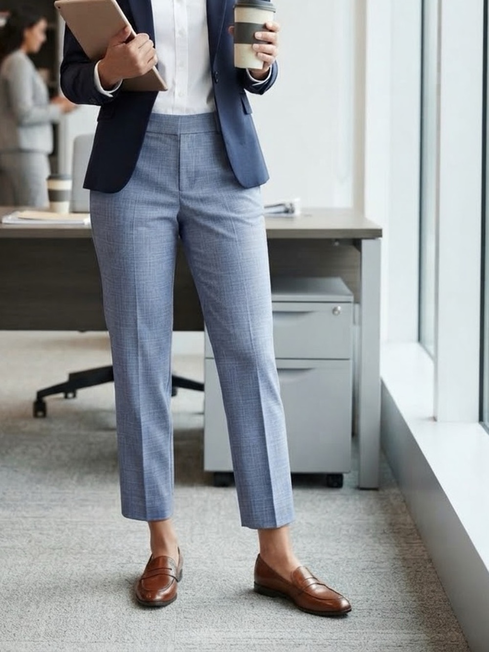 Banana Republic Avery Crop Blue YD Suit Pants Trousers NWT 4P